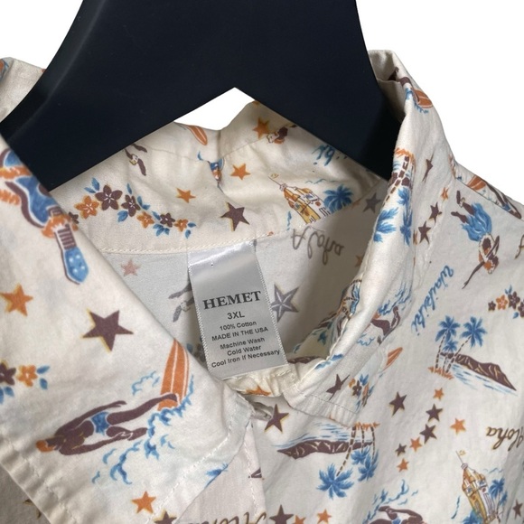 Hemet Waikiki Hawaiian Print Knot Top Size 3XL - Picture 5 of 5